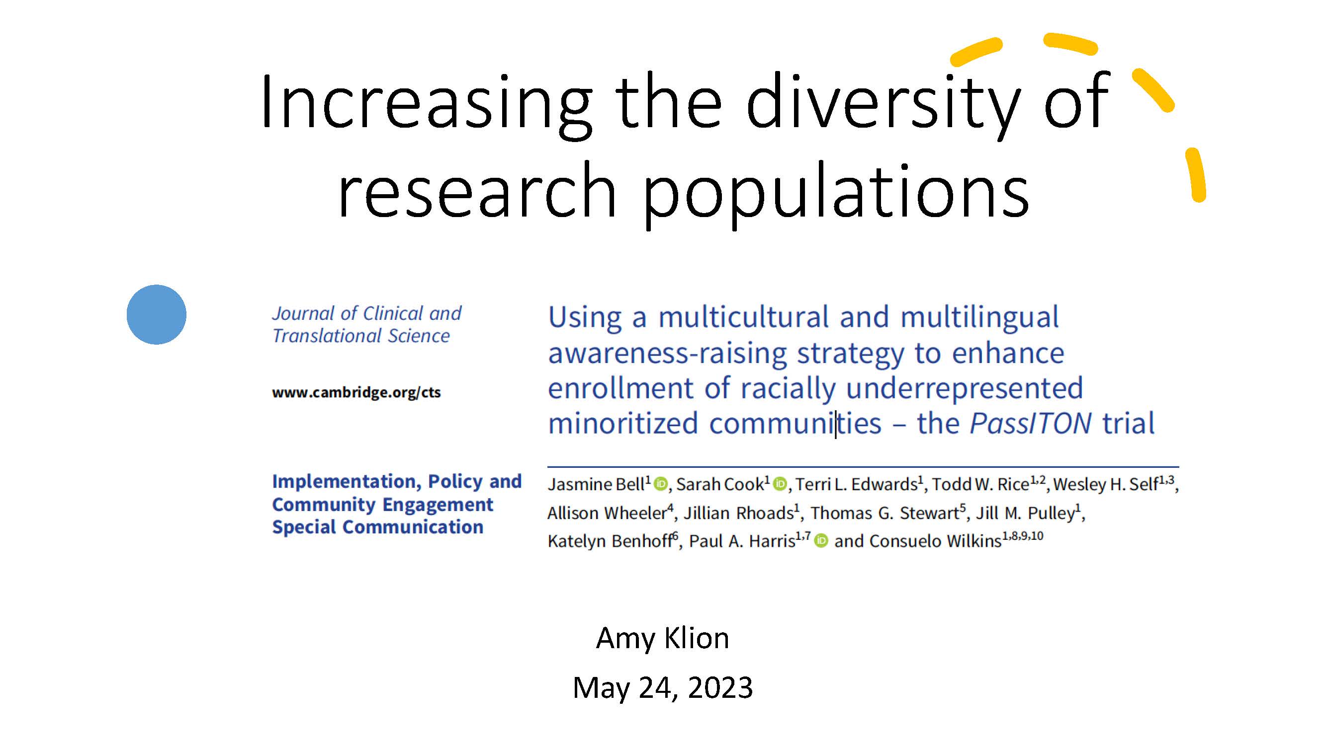 View the CEGIR 2023 Presentation on Increasing Diversity of Research Publication.